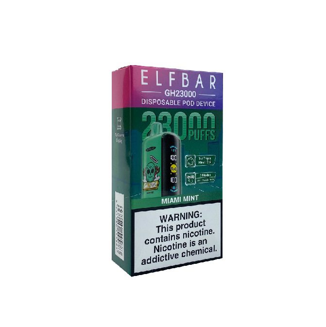 Pod Descartável Elf Bar GH23000 - 23.000 Puffs - Miami Mint - Vapor Gringo!