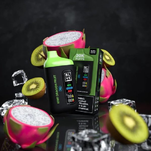 pod descartável blvk bar - Pod Descartável BLVK Bar - 20.000 puffs - Kiwi Dragon Fruit Ice