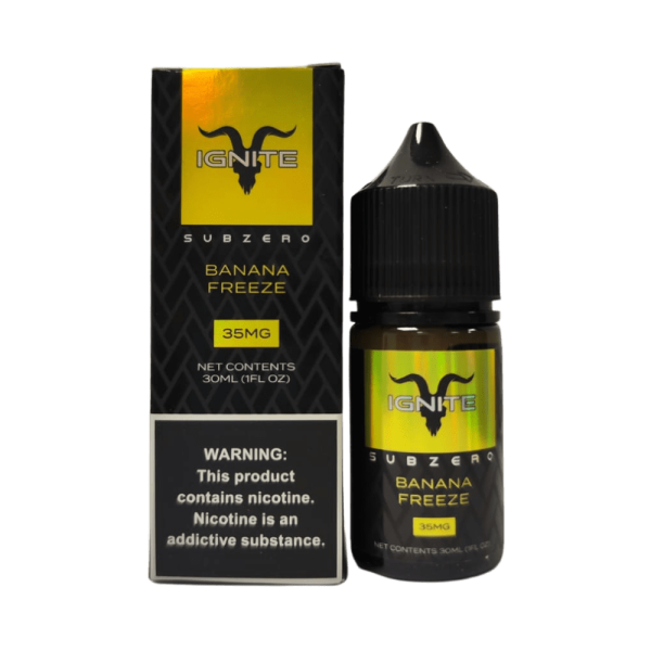 líquido nic salt - Líquido Ignite Salt - SubZero - Banana Freeze
