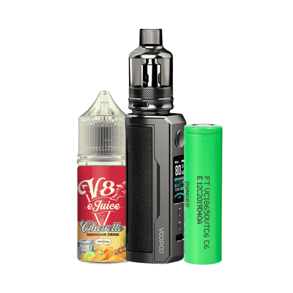 combo pod drag - Combo Pod Drag X Plus + Bateria Sony VTC6 + Líquido V8 E-Juice Hawaiian Drink