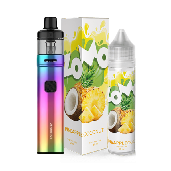 combo pod vape - Combo Pod Gtx Go 40 + Líquido Zomo Pineapple Coconut
