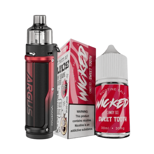 combo pod mod - Combo Pod Mod Argus + Líquido Wicked Salt Candy Ice