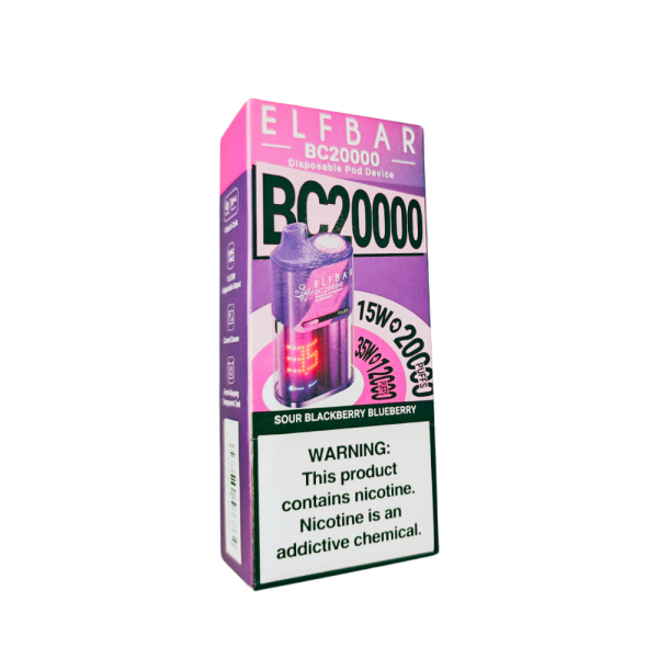 pod descartável elf bar - Pod Descartável Elf Bar BC20000 - 20.000 puffs - Sour Blackberry Blueberry