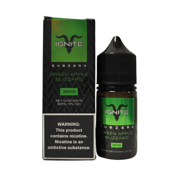 líquido nic salt - Líquido Ignite Salt - SubZero - Green Apple Blizzard