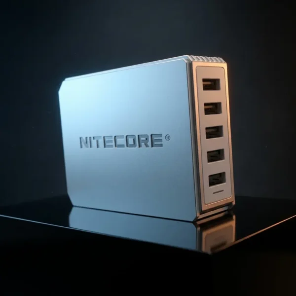 carregador usb 5 portas - Carregador UA55 - 5 Portas USB Desktop Adapter 50W - Nitecore®