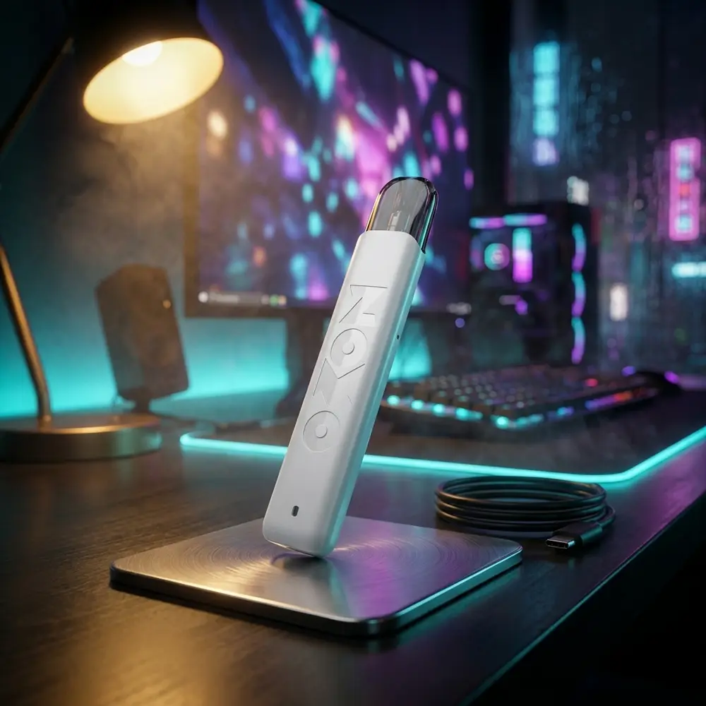 Kit Pod Play 400mAh da Zomo em preto, pod recarregavel portatil com acabamento emborrachado - Vapor Gringo