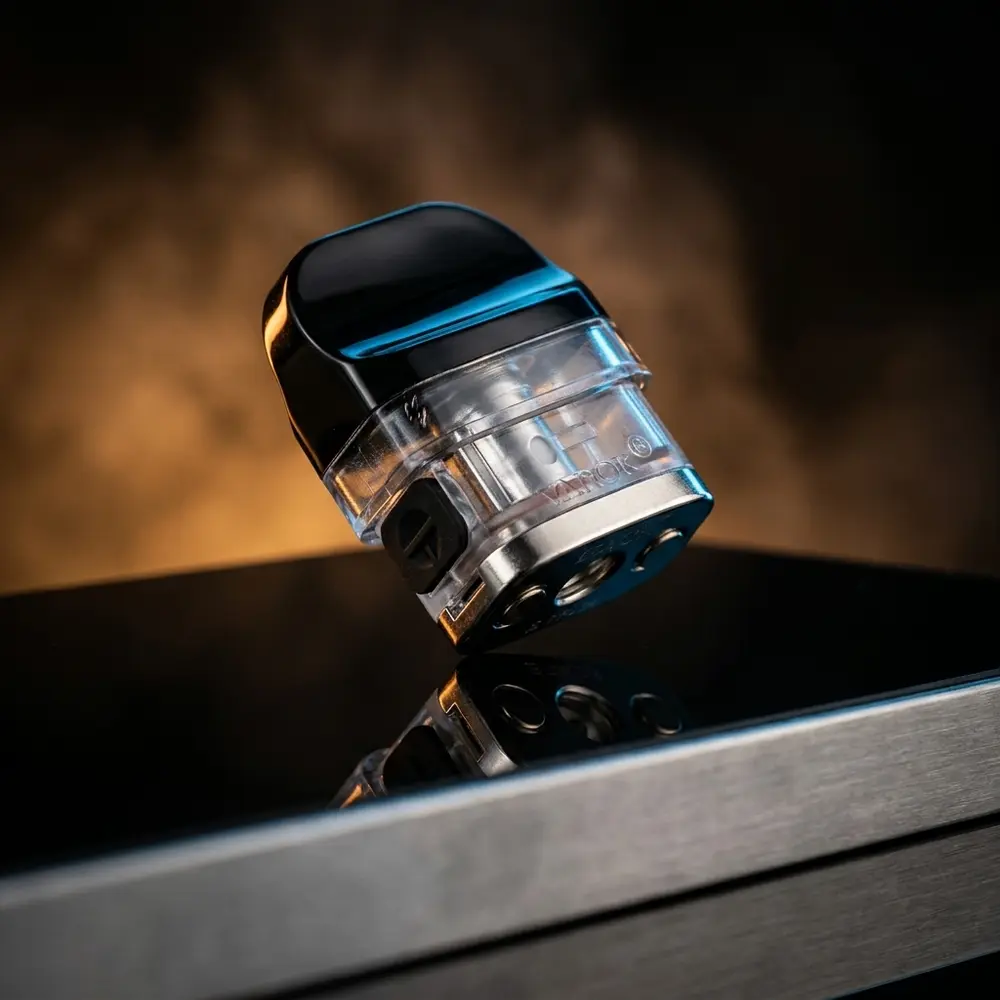 Pod Reposição Nord X RPM 6mL Smok suspenso sobre acrílico preto com reflexos e iluminação dramática - Vapor Gringo