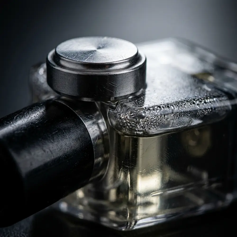 Detalhe do Pod Reposição Trinity Alpha da Smok com tampa inox, concha transparente e gotas de condensação visíveis - Vapor Gringo