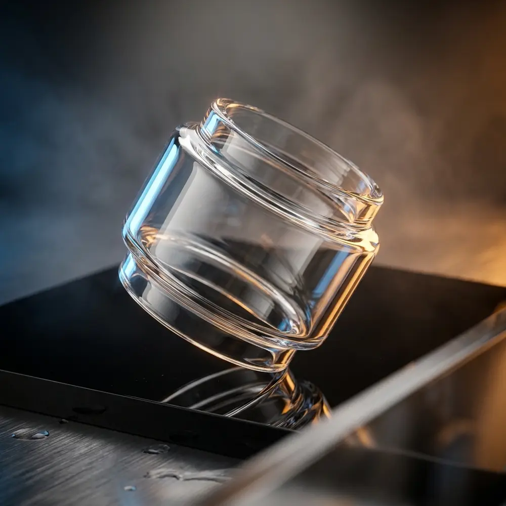 Vidro de reposição Bubble 4ml da Smok sobre superfície acrílica preta com iluminação dramática e reflexos - Vapor Gringo